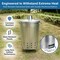 Gardenised Silver Galvanized Steel Outdoor Incinerator Can Large Garden Waste Burner Bin with Lid Ventilation Holes & Raised Legs for Yard Patio Backyard Leaves Paper and Household Debris